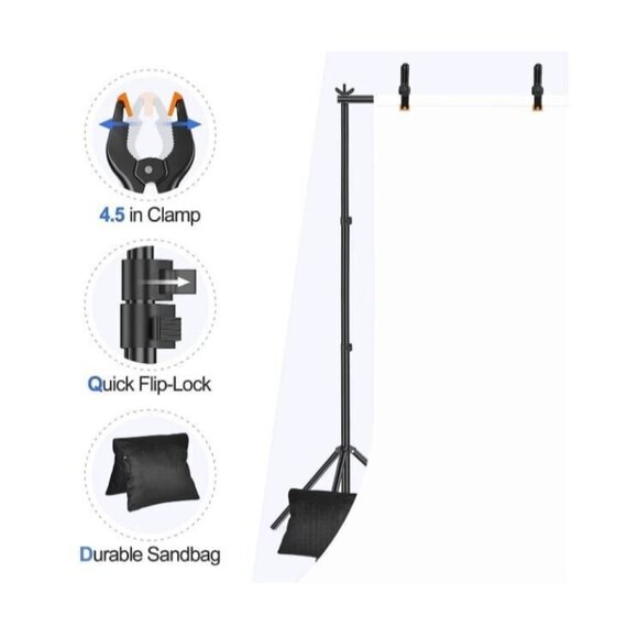 EMART Backdrop Stand 10' x 7', Photo-Photograph Studio- Adjustable (Brand New!) - Picture 4 of 6